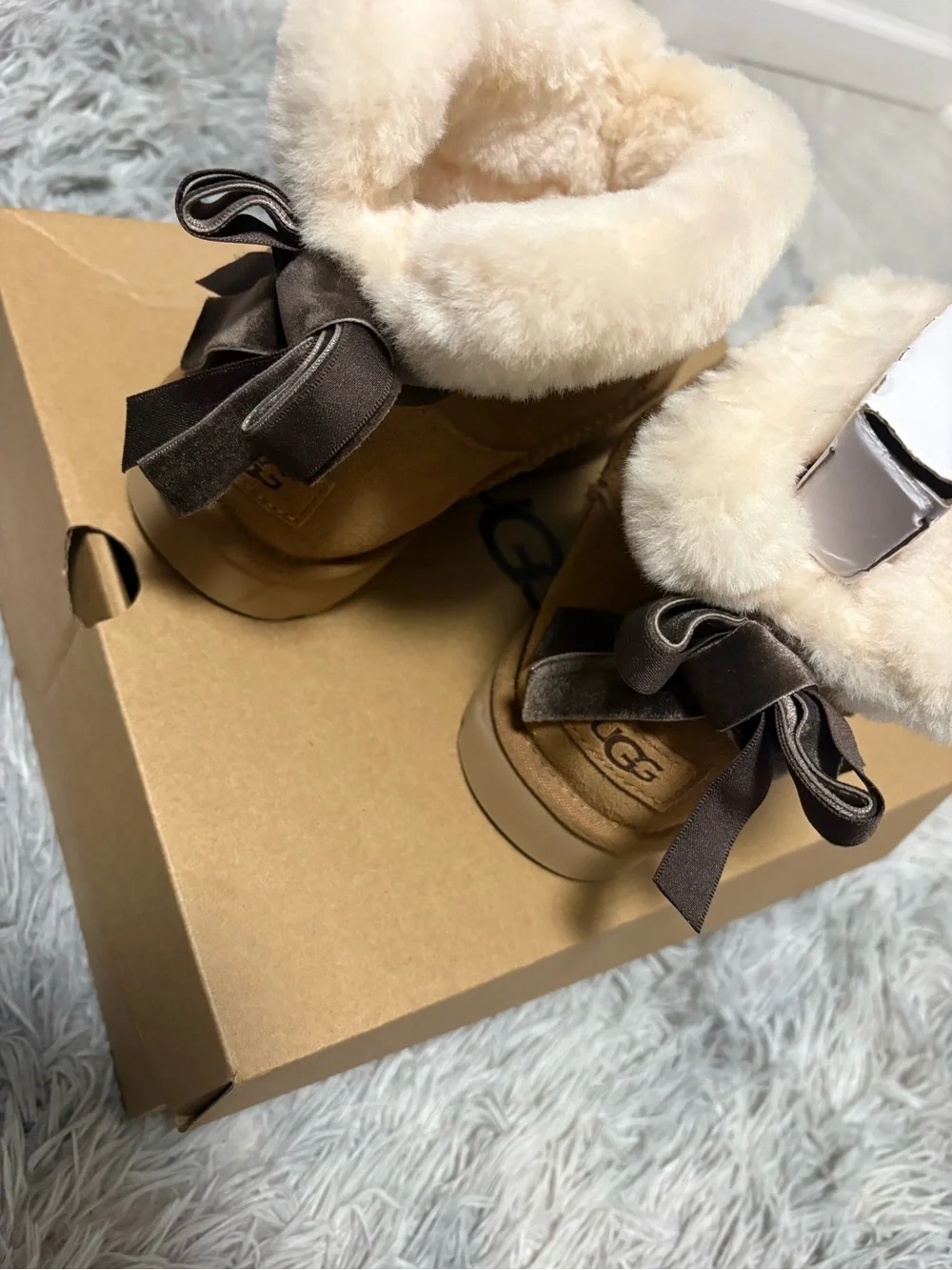 UGG Women's Chestnut Suede Shearling-Lined Slip-On Boots